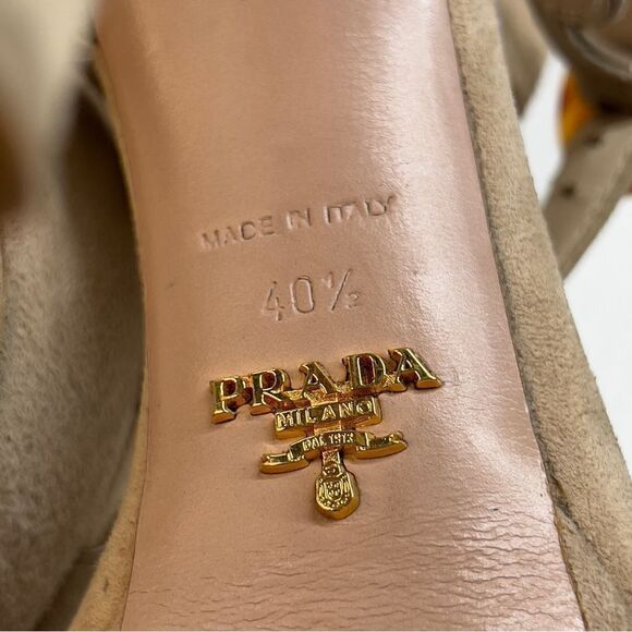 Prada Cream Stiletto Platform Heels 40.5 10.5 - Picture 10 of 12